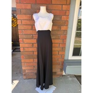 Alex Evenings Evening Gown Empire Waist Cocktail Dress | Black & White | Size 10